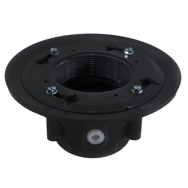 Jones Stephens 2in. x 3in. PVC Heavy Duty Drain Base with Clamping Ring and Primer Tap, for 3-1/2in. Spud D49801 - main